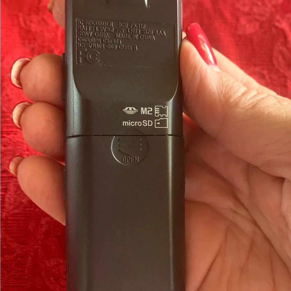 Sony Black Digital Voice Recorder with Az Cardinals Logo Case